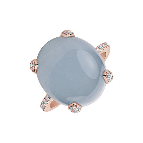 Diamond ring with Aquamarine Niche