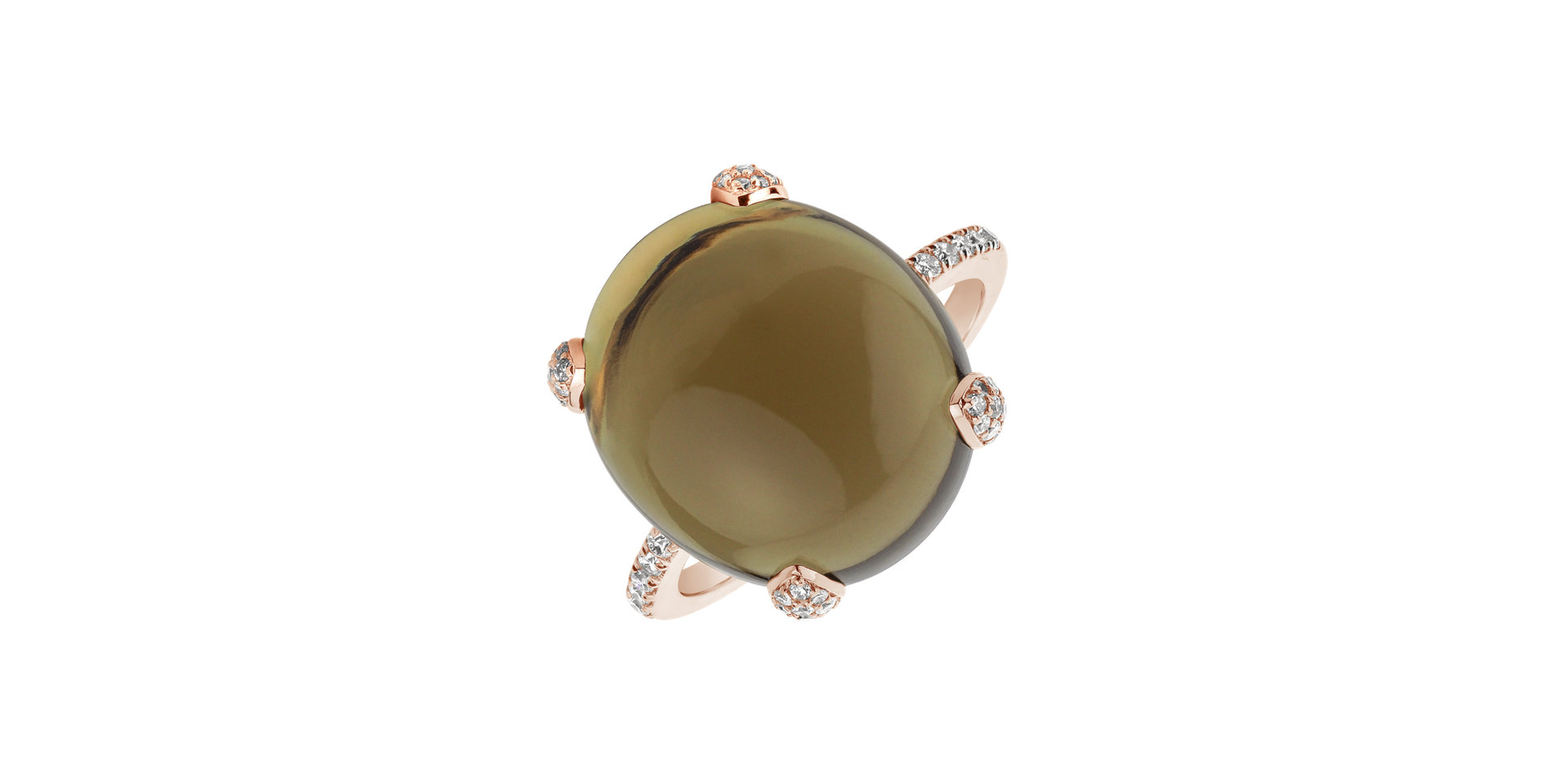 Diamond ring with Quartz Niche