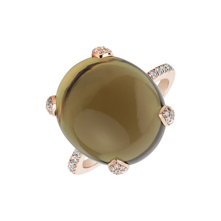 Diamond ring with Quartz Niche