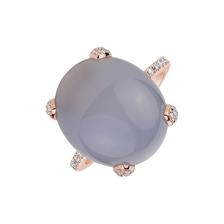Diamond ring with Chalcedony Niche