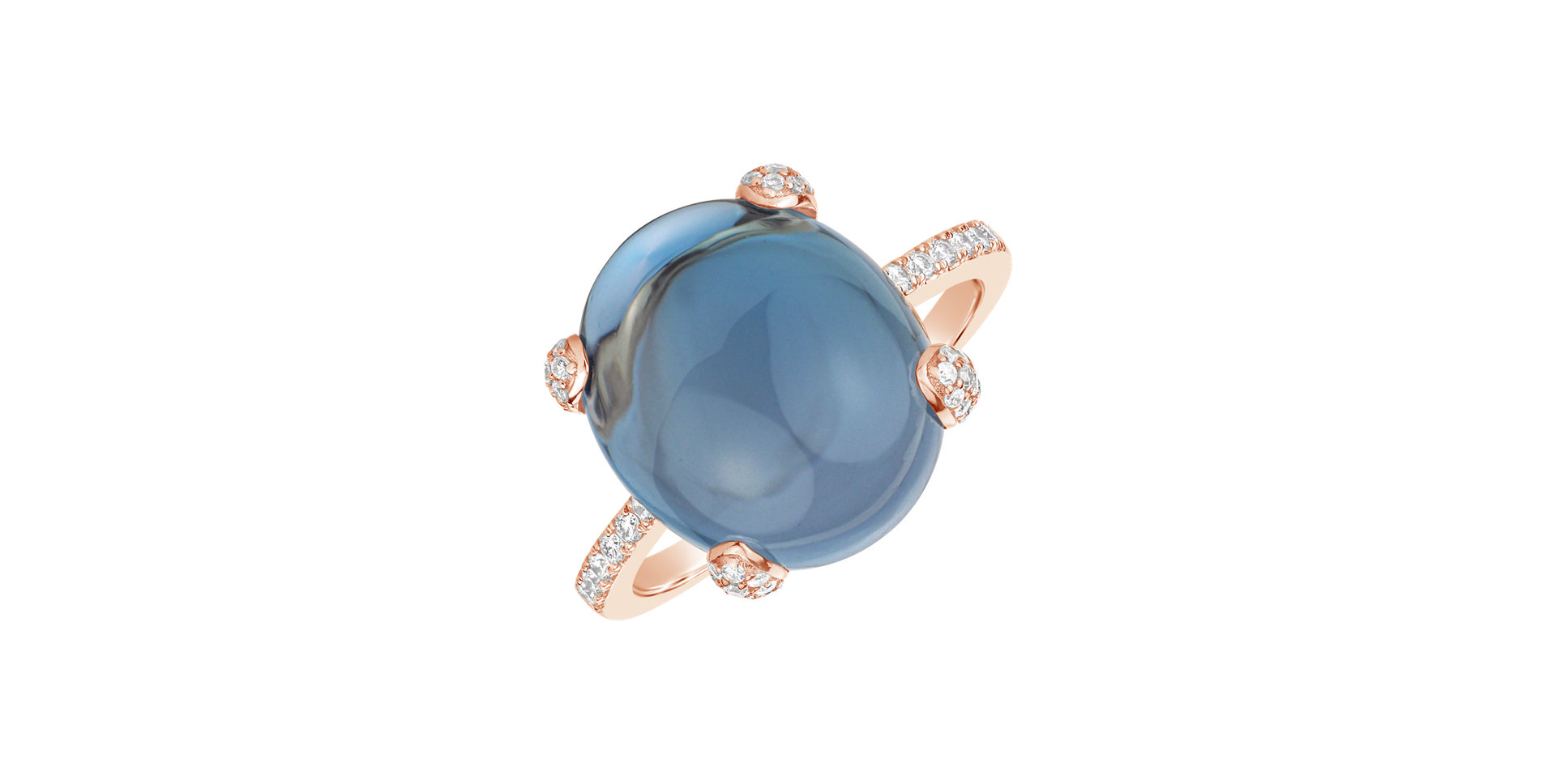 Diamond ring with Topaz Niche