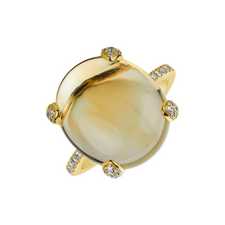 Ring with Citrine and diamonds Niche