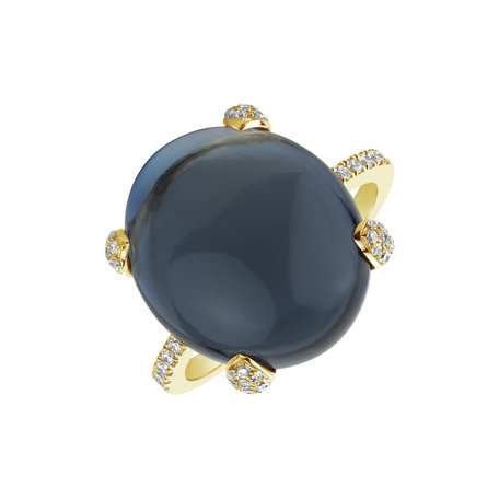 Diamond ring with Topaz Niche