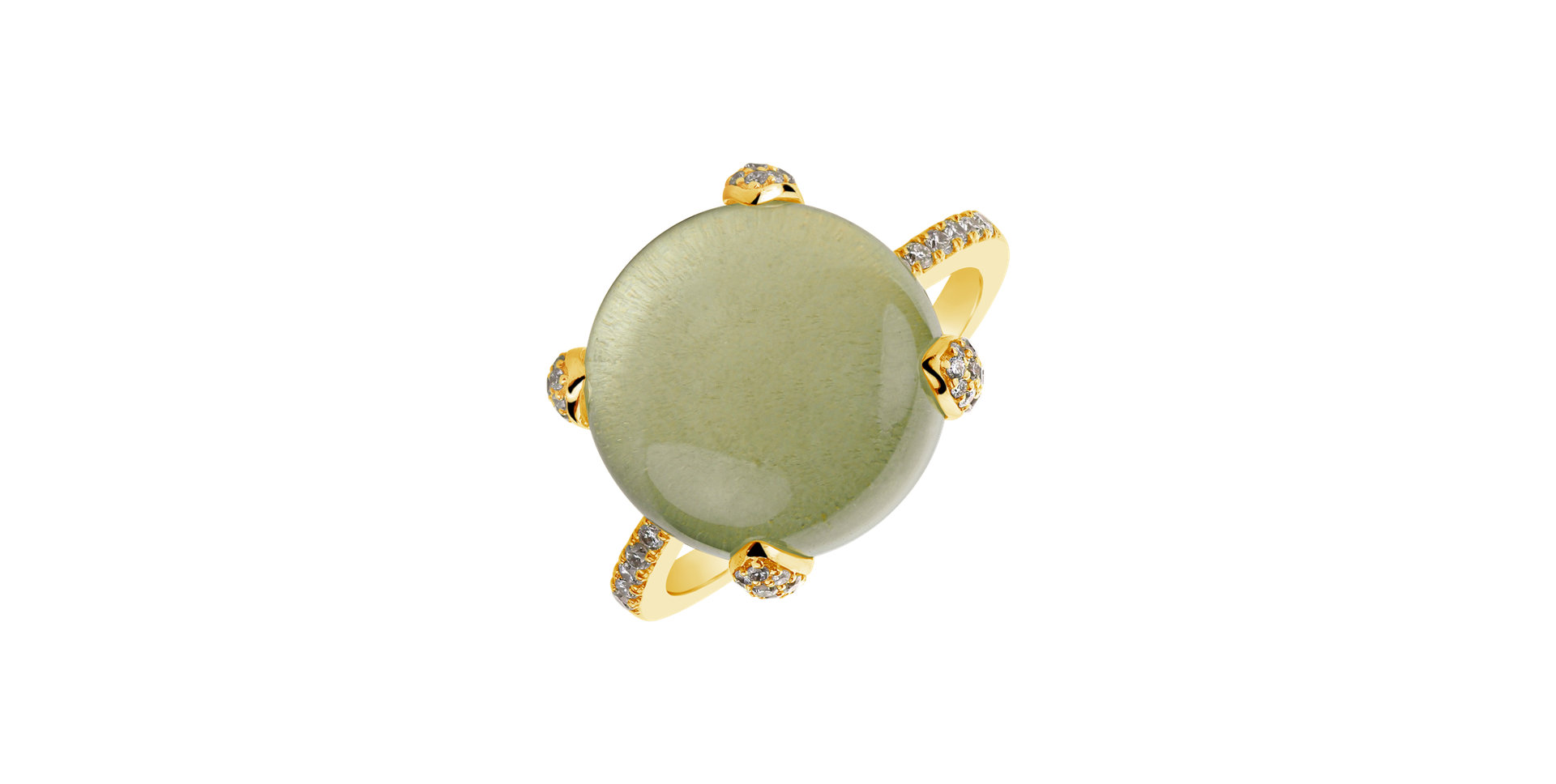 Diamond ring with Quartz Allure Drop