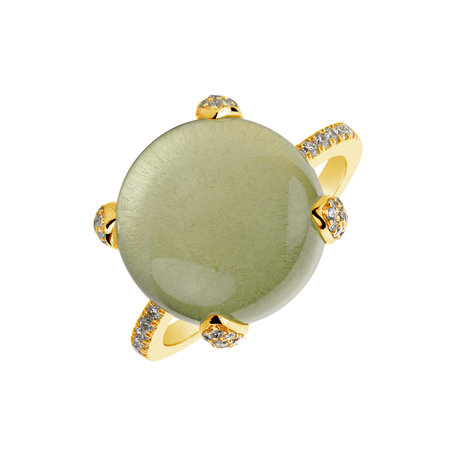 Diamond ring with Quartz Allure Drop