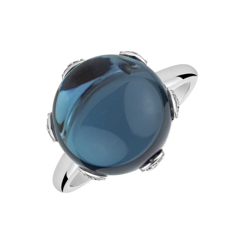 Diamond ring with Topaz Allure Delight