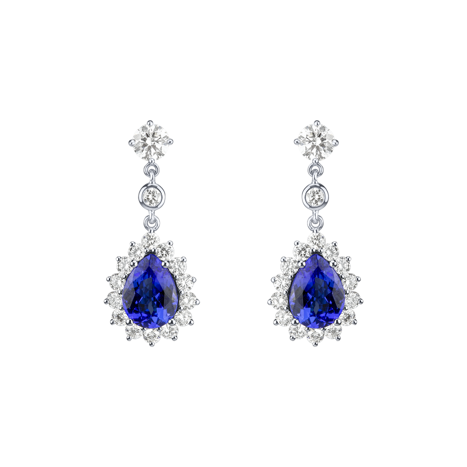Diamond earrings with Tanzanite Seraph Tears