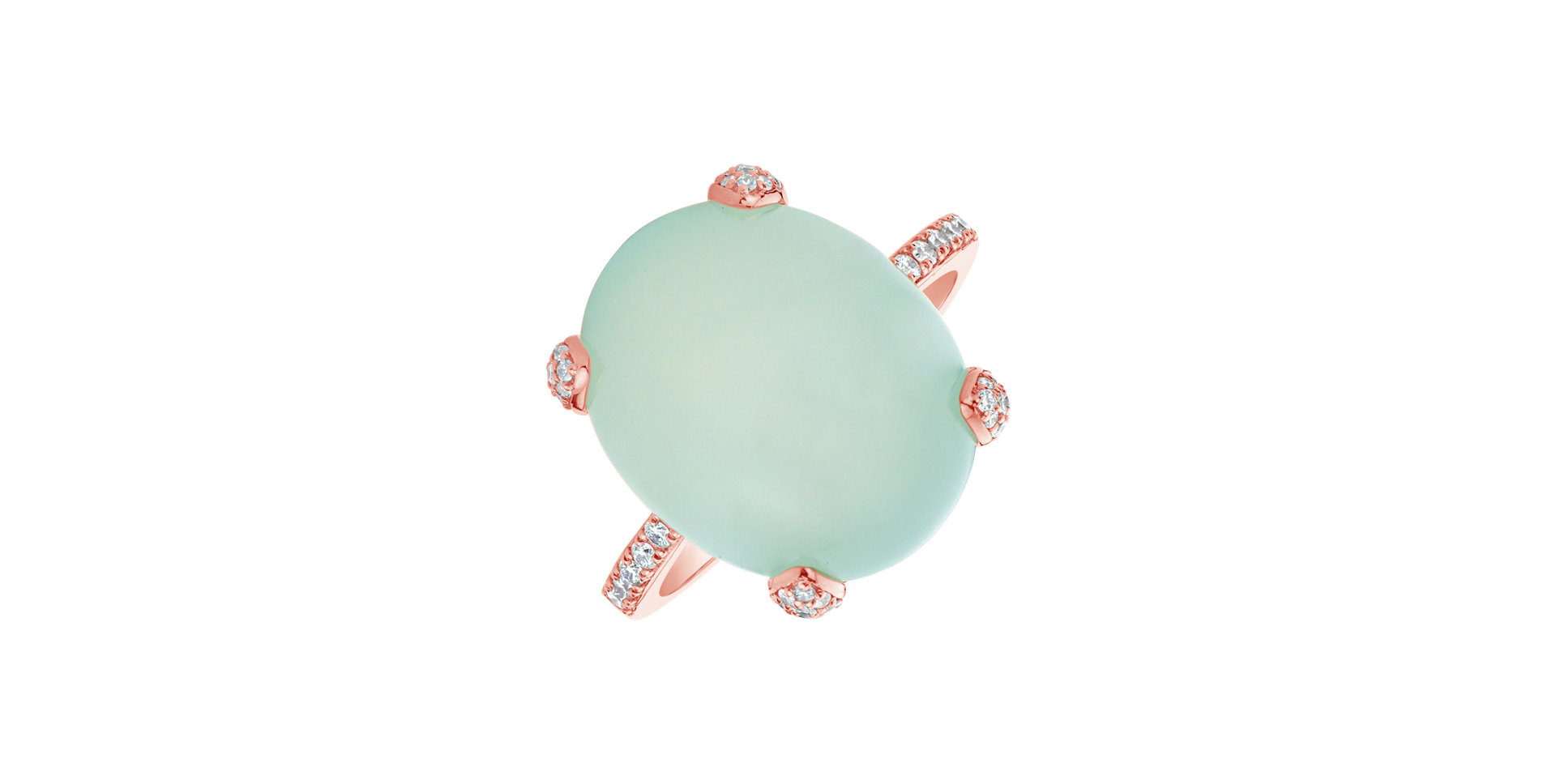 Diamond ring with Chalcedony Niche