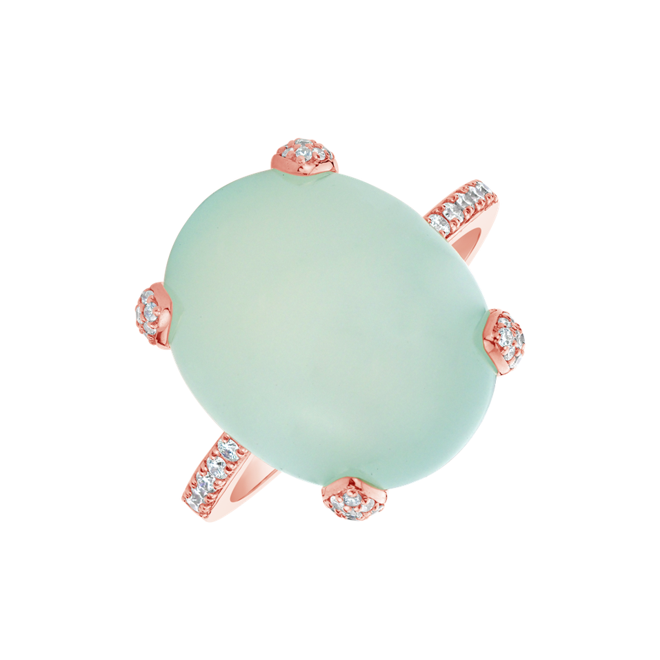 Diamond ring with Chalcedony Niche