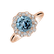 Diamond ring with Aquamarine Flower Joy2