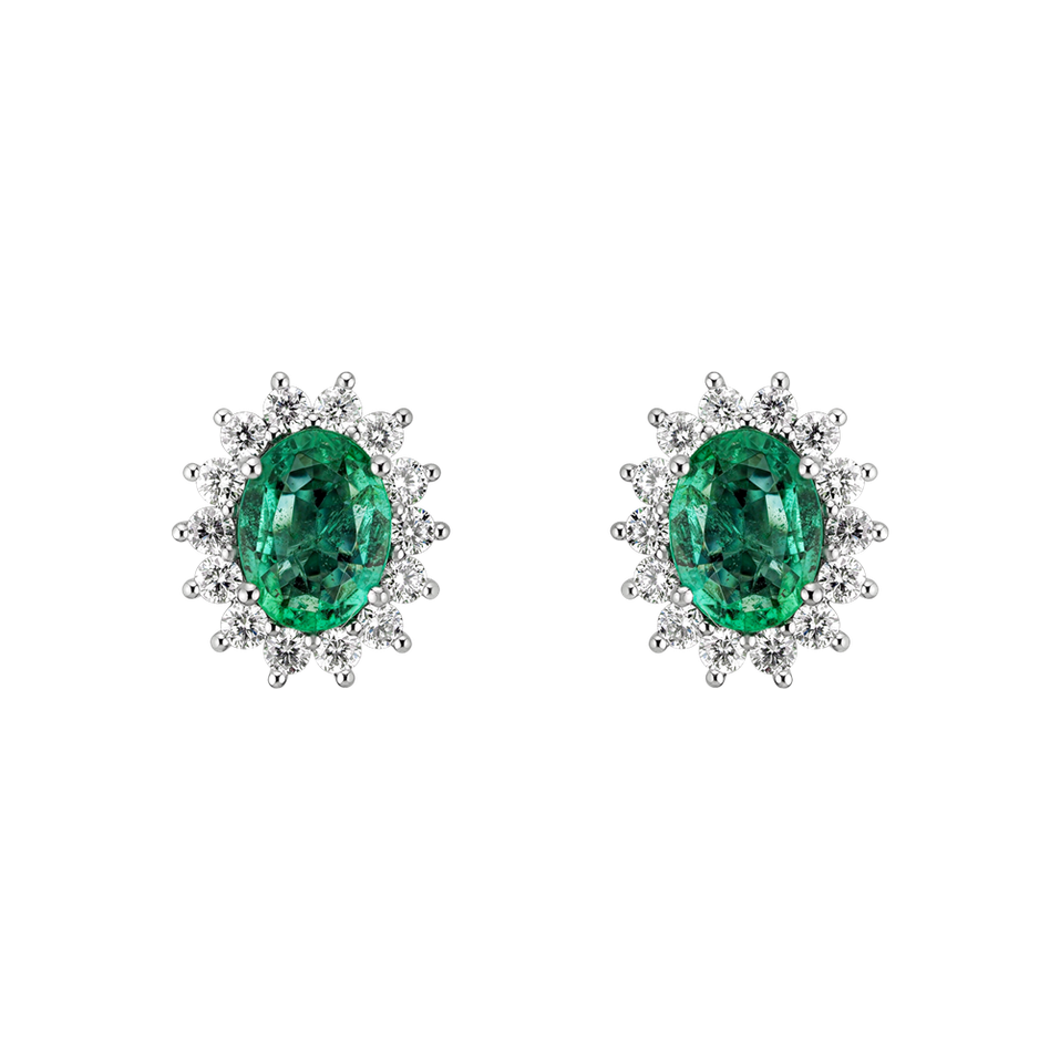 Diamond earrings with Emerald Princess Sparkle
