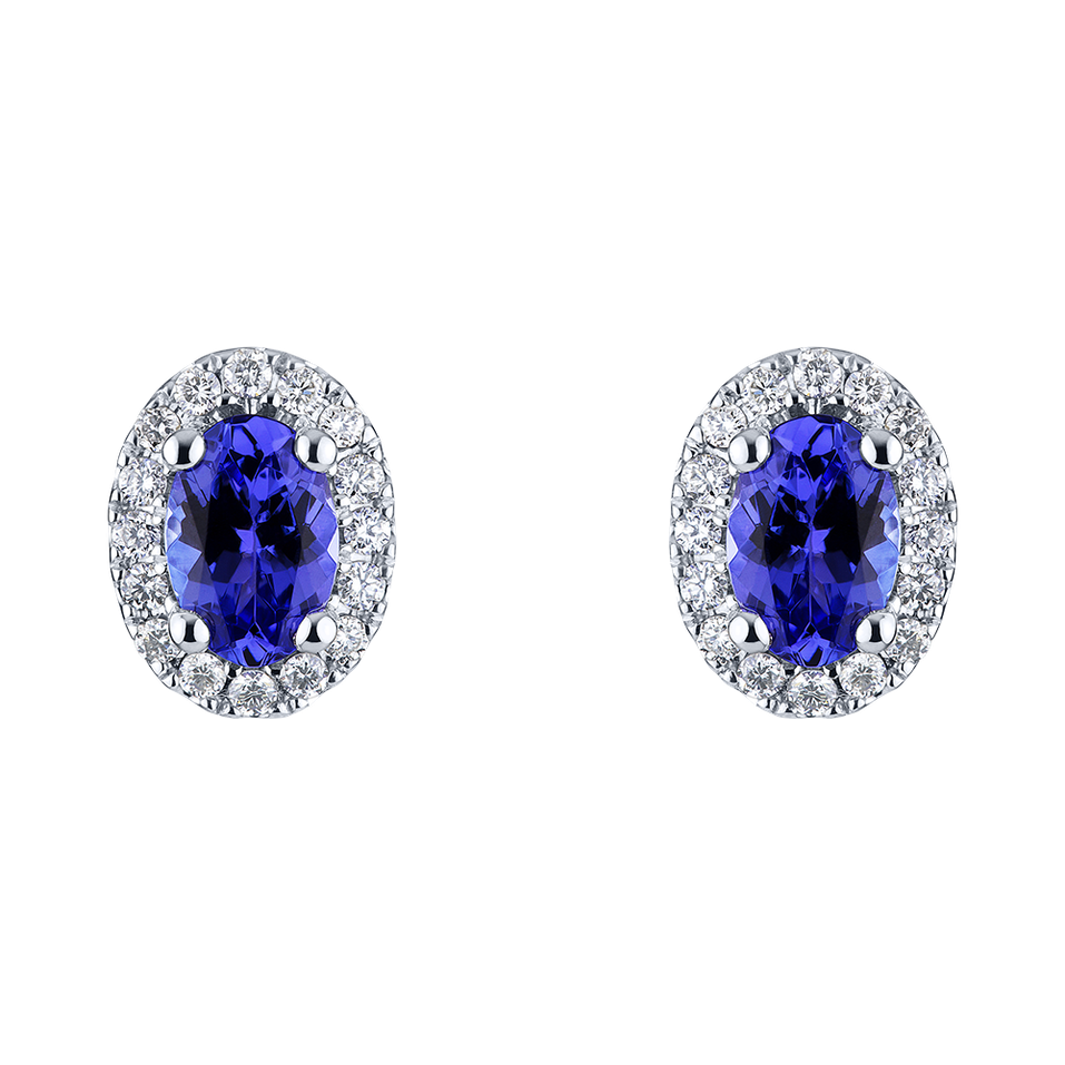 Diamond earrings with Tanzanite Imperial Allegory