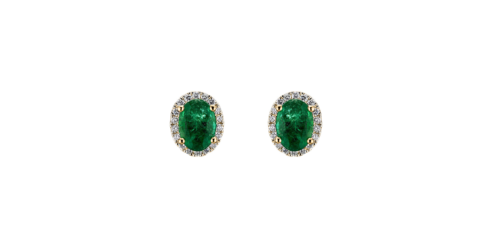 Diamond earrings with Emerald Imperial Allegory
