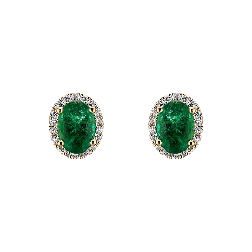 Diamond earrings with Emerald Imperial Allegory