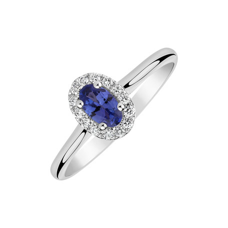 Diamond ring with Tanzanite Princess Innocence