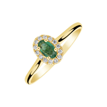 Diamond ring with Emerald Princess Innocence