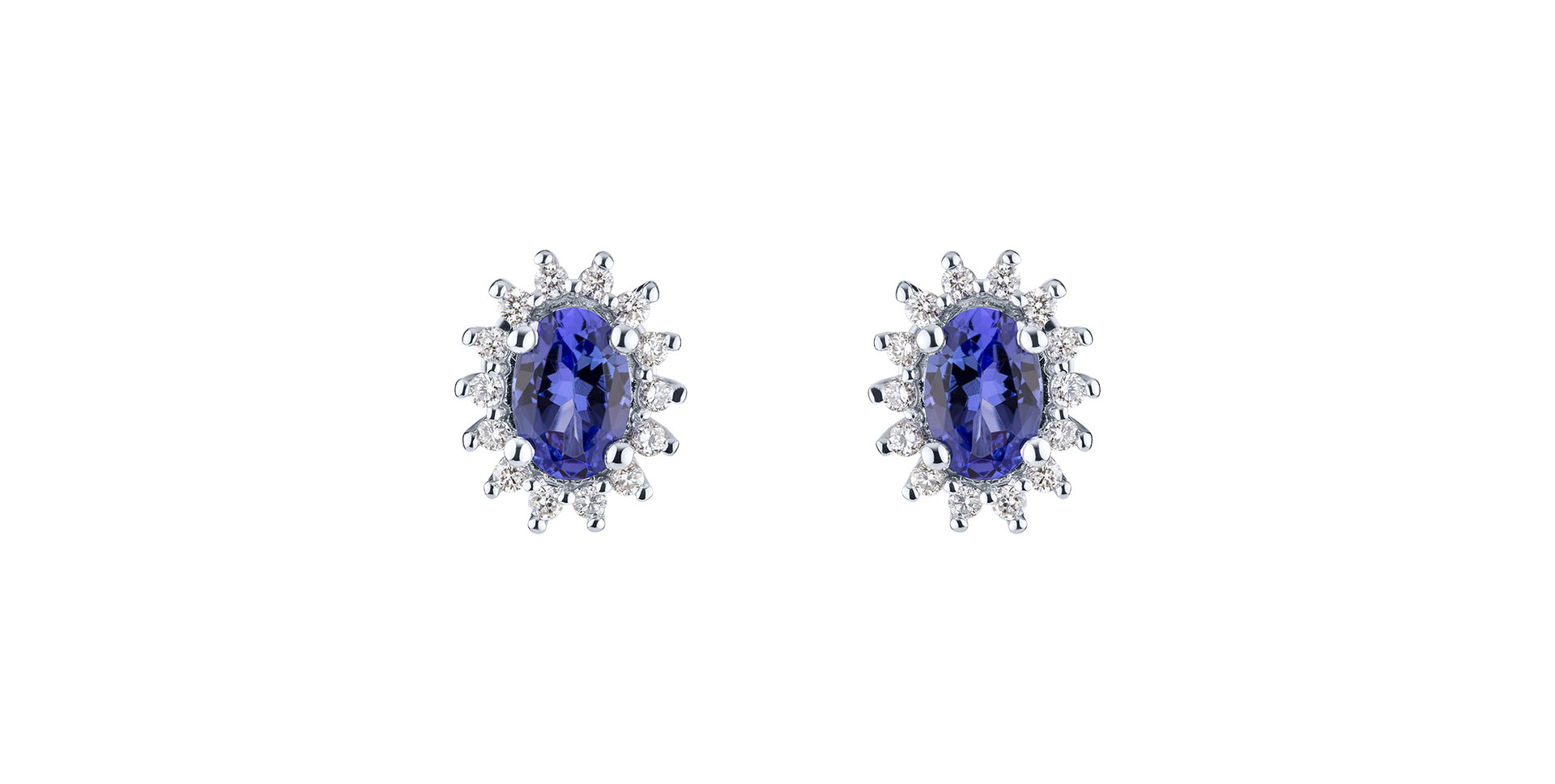 Diamond earrings with Tanzanite Princess Sparkle