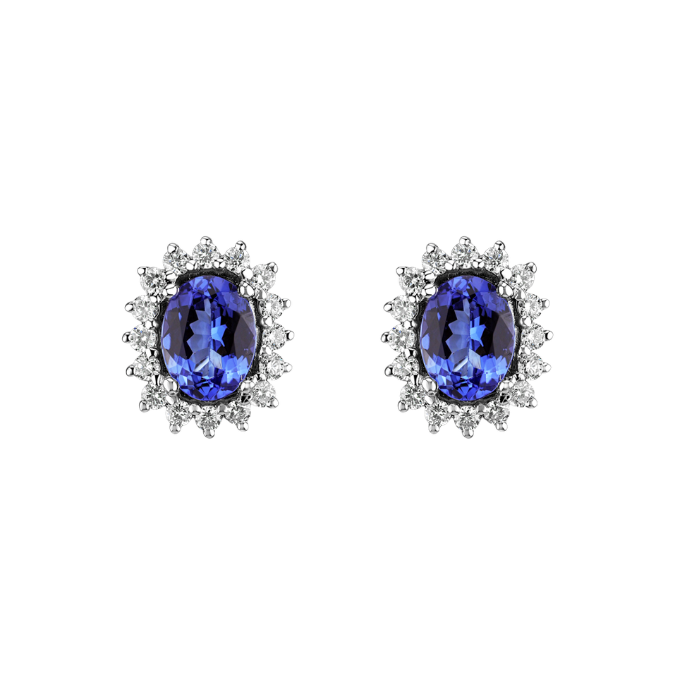 Diamond earrings with Tanzanite Princess Passion