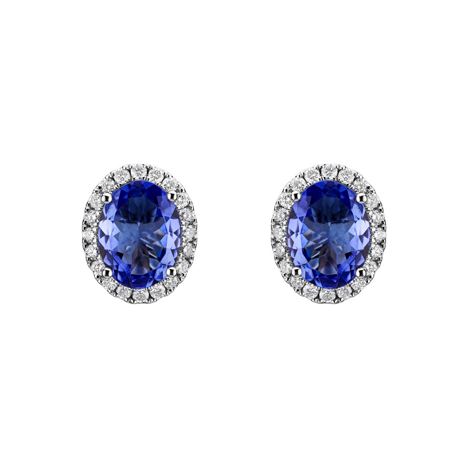 Diamond earrings with Tanzanite Imperial Allegory