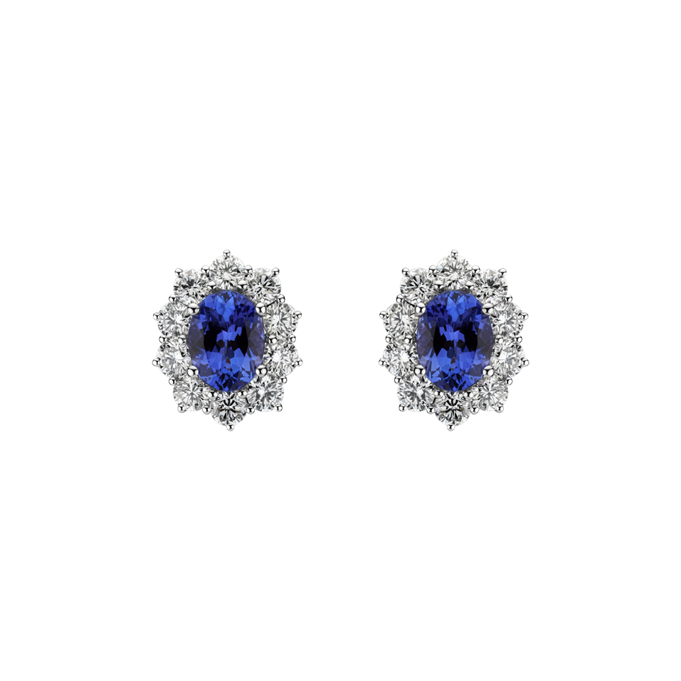 Diamond earrings with Tanzanite Princess Joy