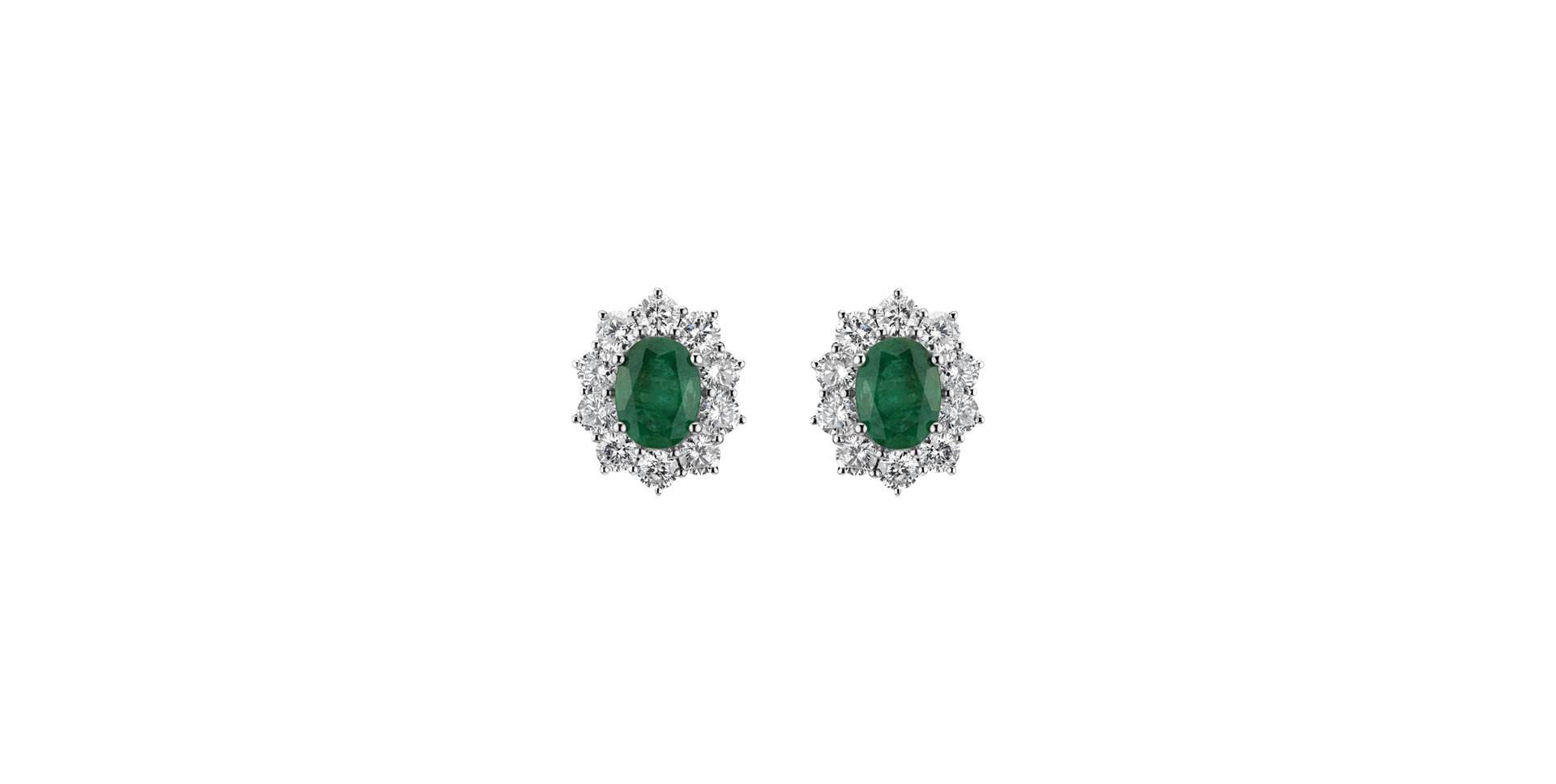 Diamond earrings with Emerald Princess Joy