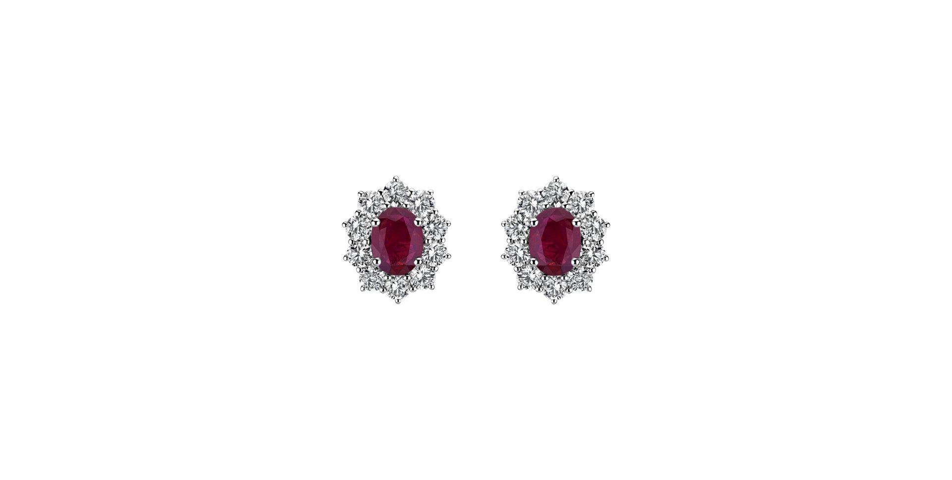 Diamond earrings with Ruby Princess Joy