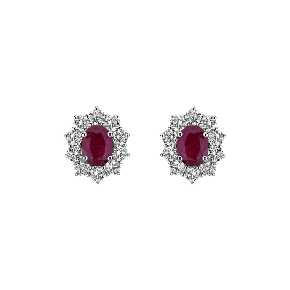 Diamond earrings with Ruby Princess Joy