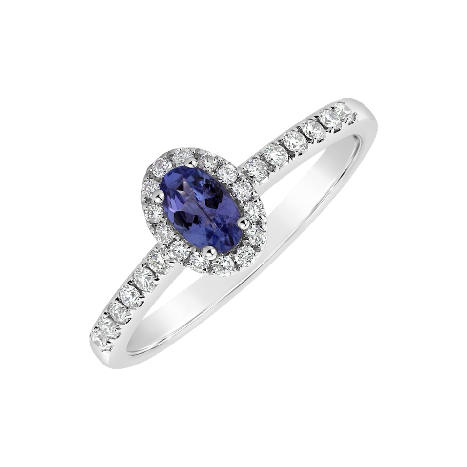 Diamond ring with Tanzanite Princess Desperation