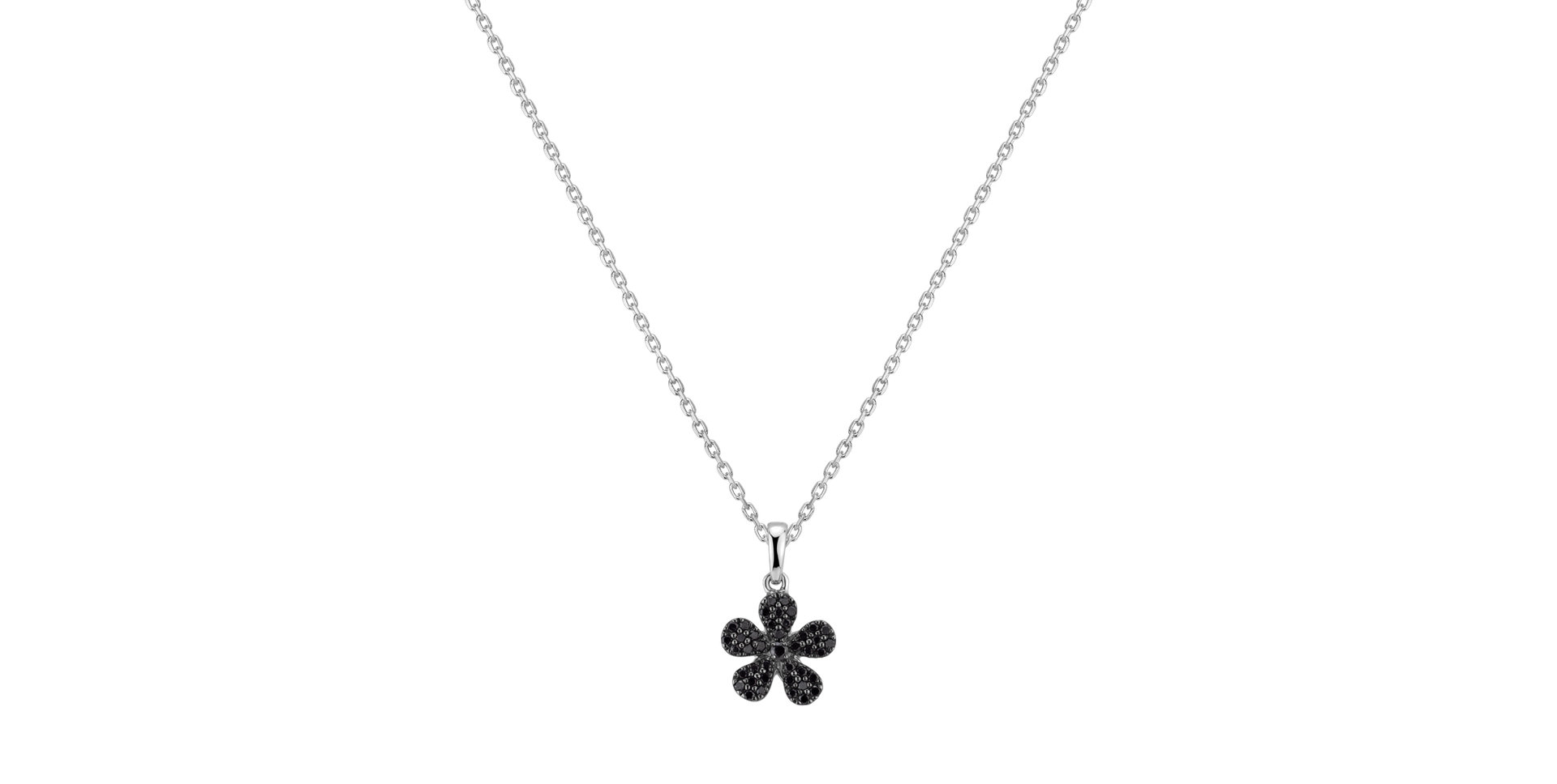 Pendant with black diamonds Flower Message