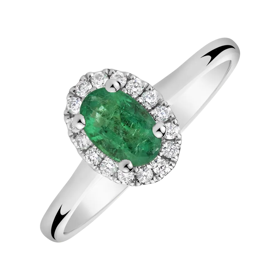 Diamond ring with Emerald Princess Wish