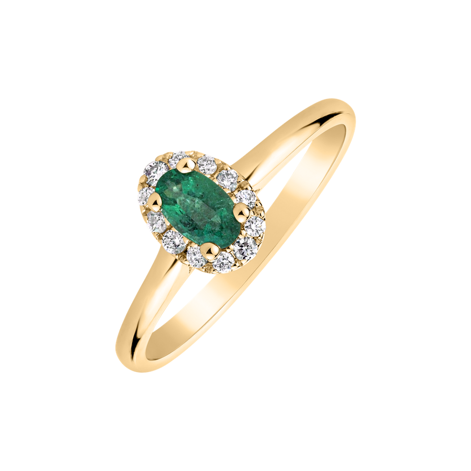 Diamond ring with Emerald Princess Wish