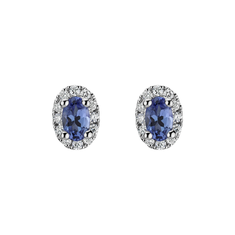 Diamond earrings with Tanzanite Imperial Allegory