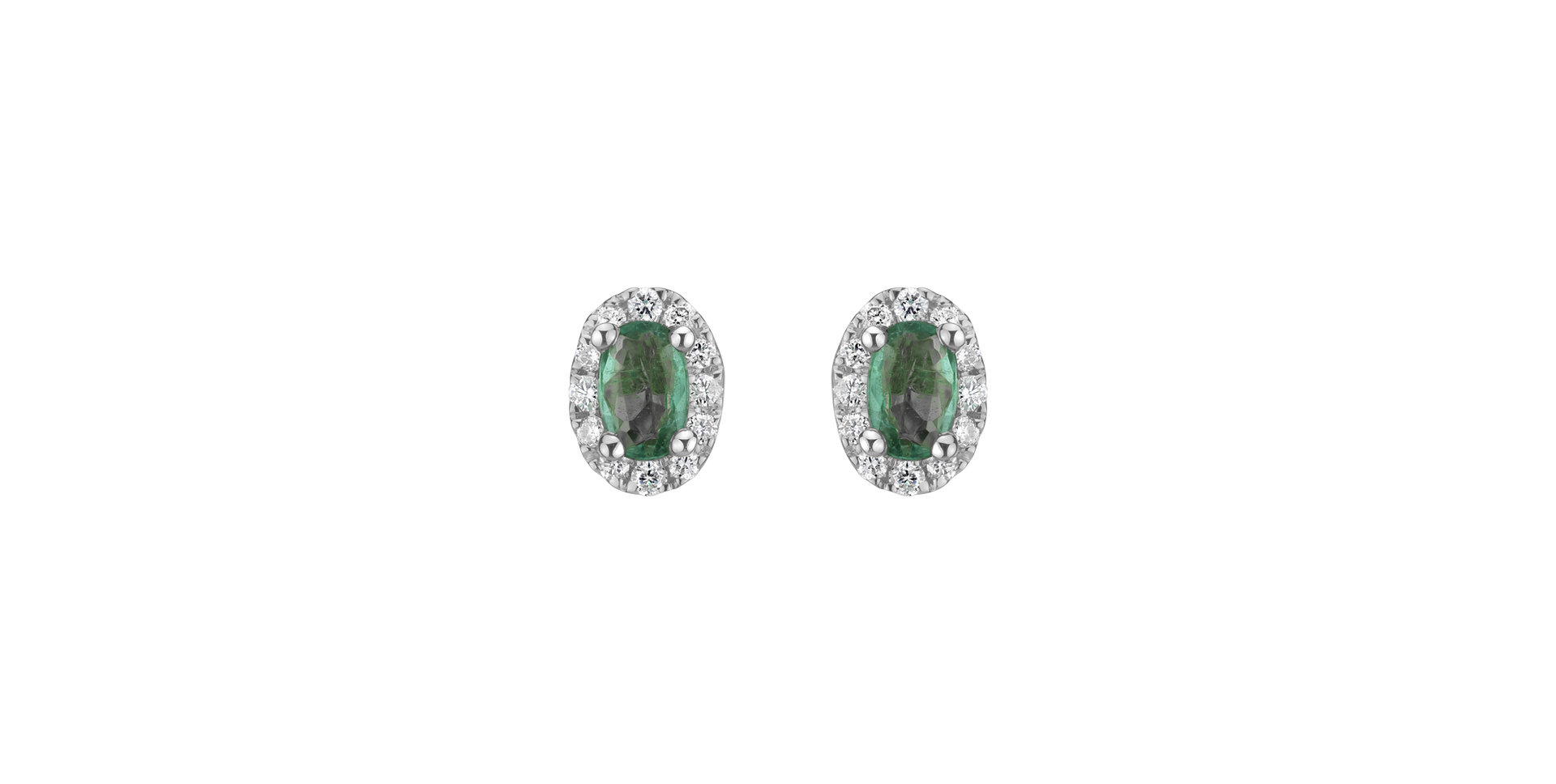 Diamond earrings with Emerald Imperial Allegory