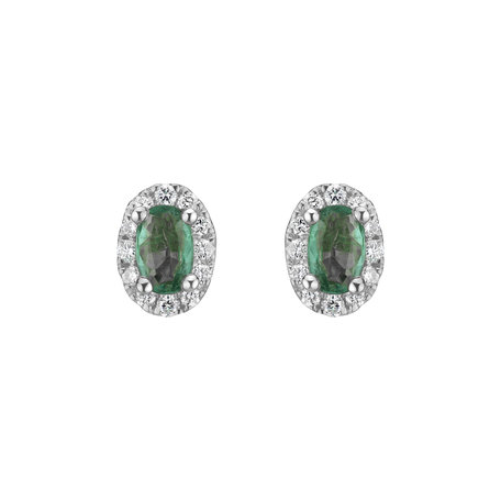 Diamond earrings with Emerald Imperial Allegory