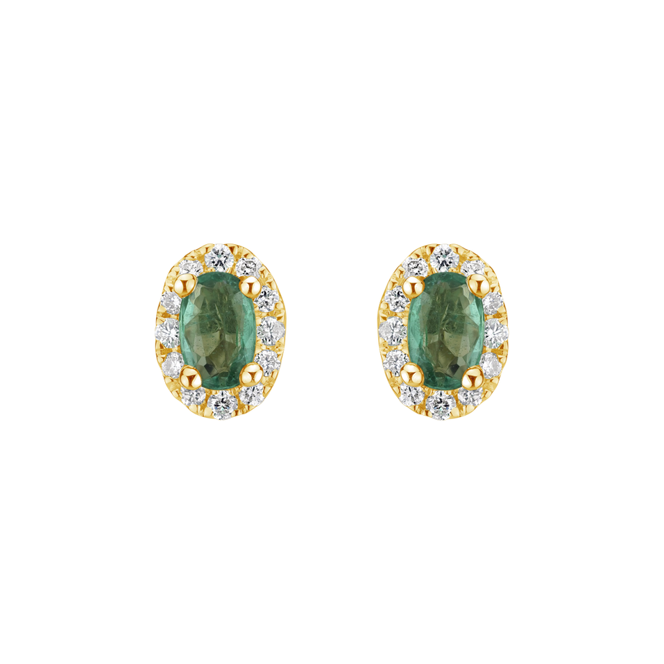 Diamond earrings with Emerald Imperial Allegory