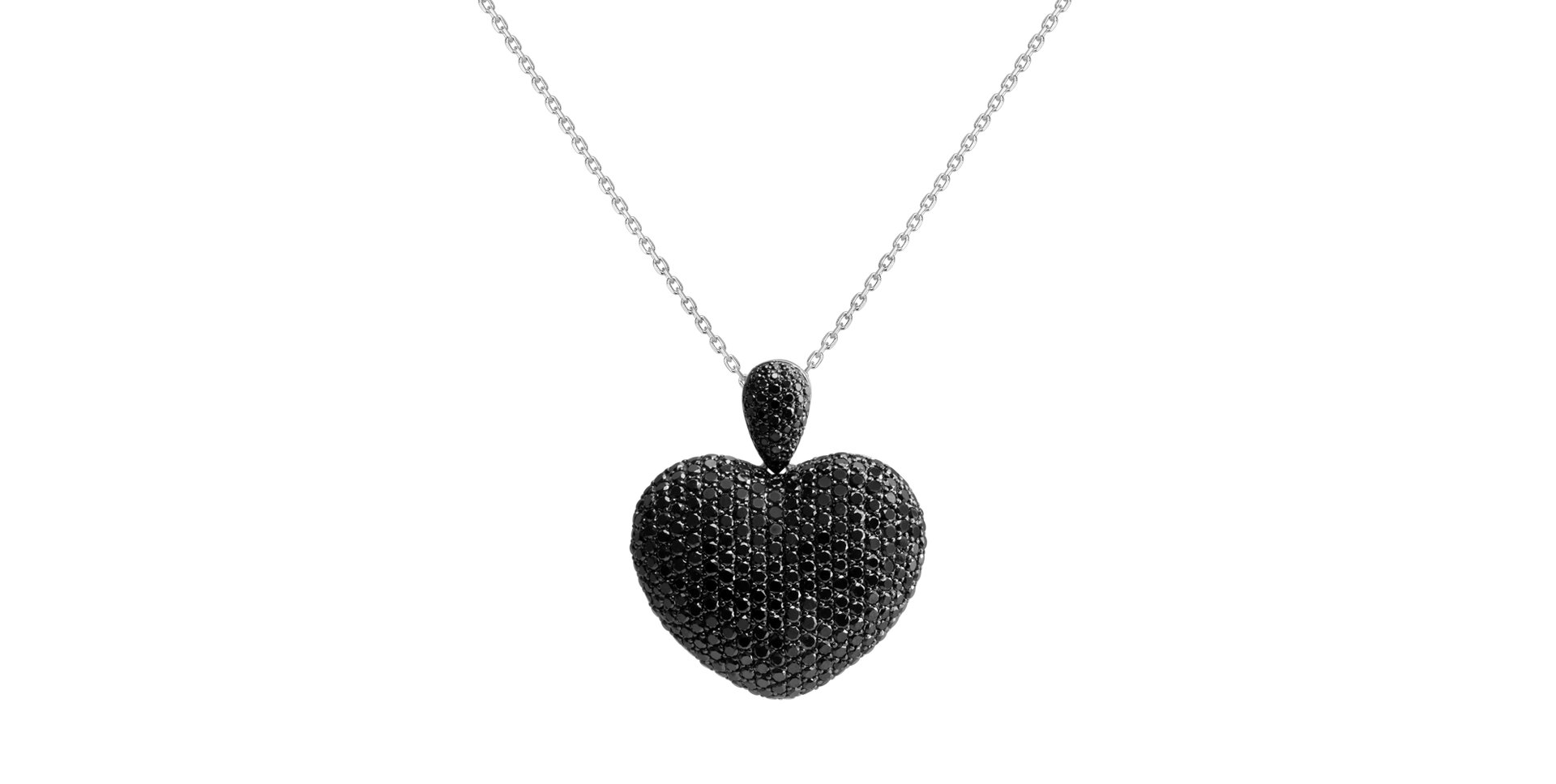 Pendant with black diamonds Heart Brilliance