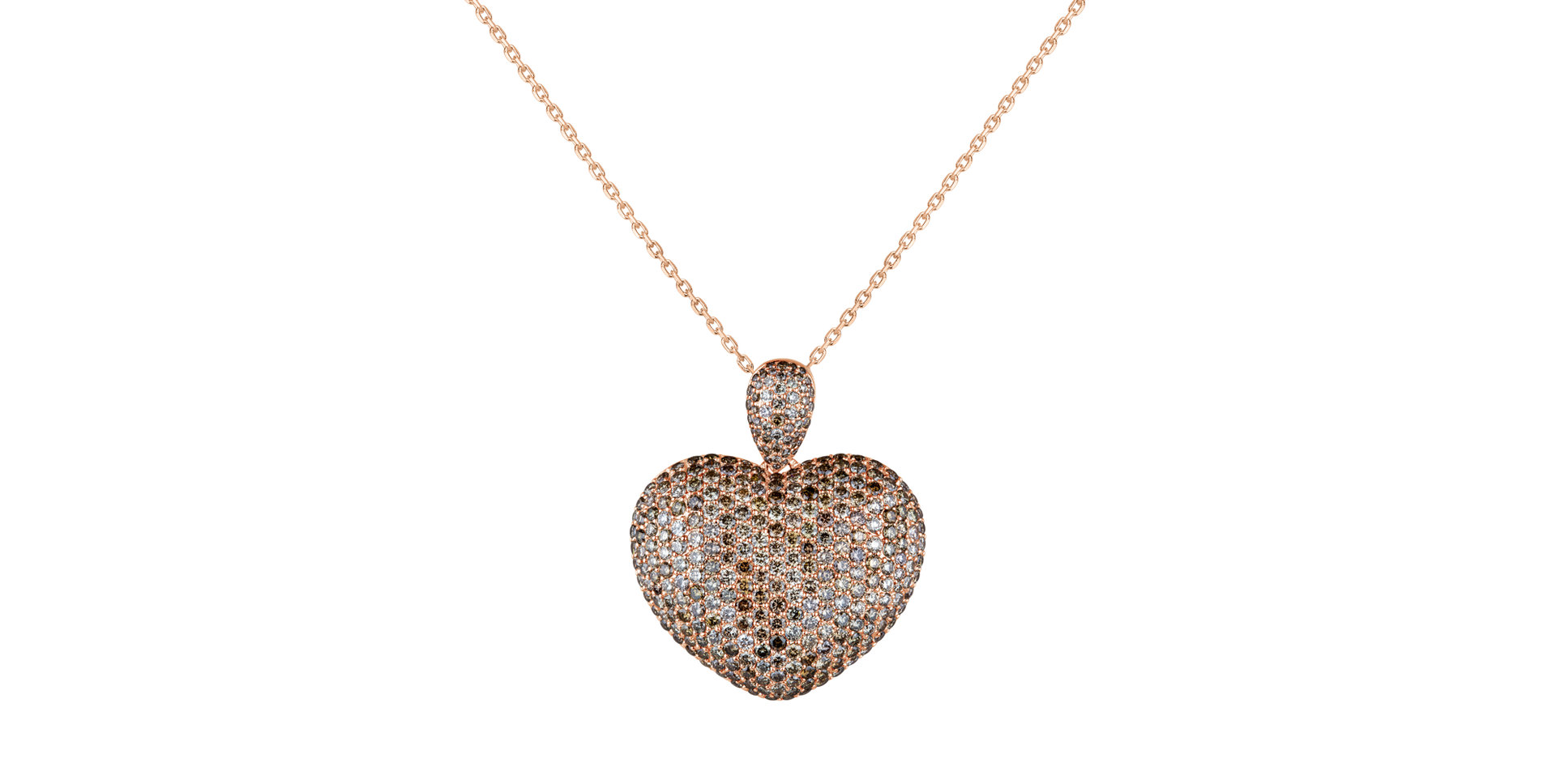 Pendant with brown diamonds Heart Brilliance