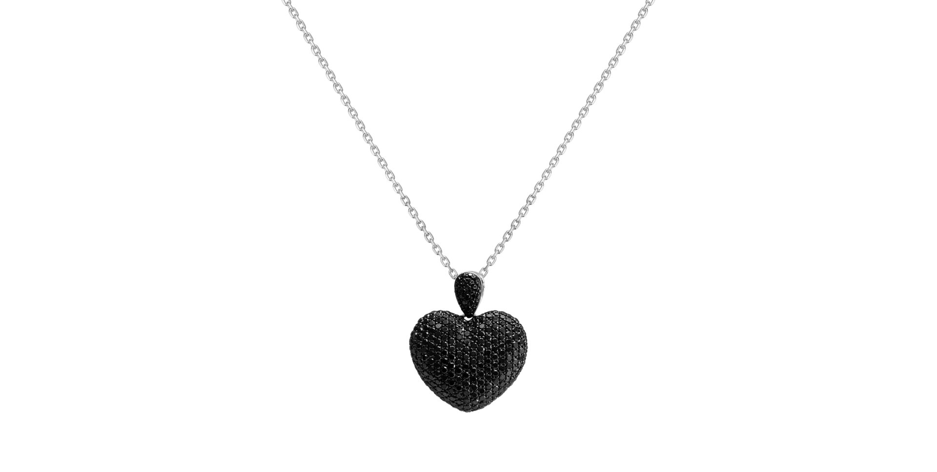 Pendant with black diamonds Heart Brilliance