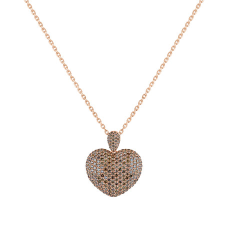 Pendant with brown diamonds Heart Brilliance
