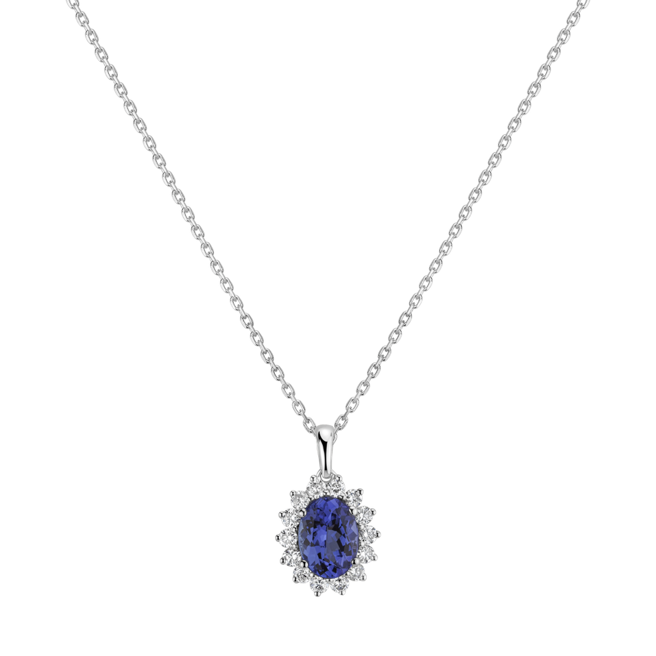 Diamond pendant with Tanzanite Princess Sparkle