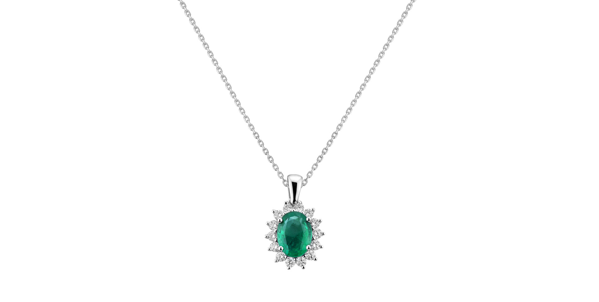 Diamond pendant with Emerald Princess Sparkle
