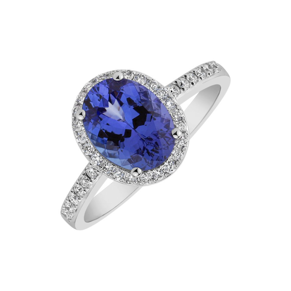 Diamond ring with Tanzanite Princess Desperation