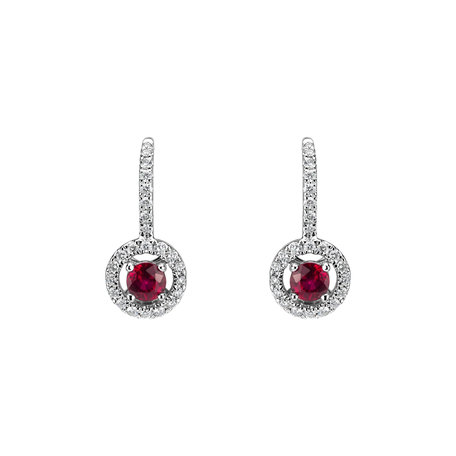 Diamond earrings with Ruby Infinite Splendour