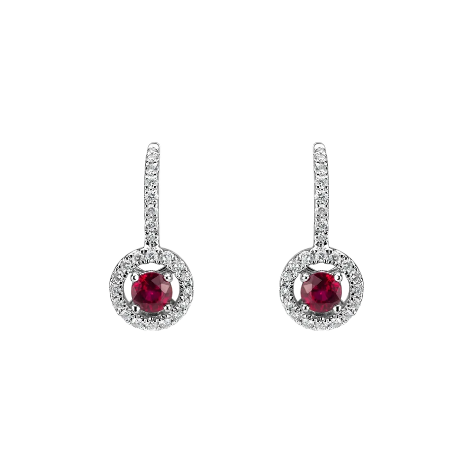 Diamond earrings with Ruby Infinite Splendour