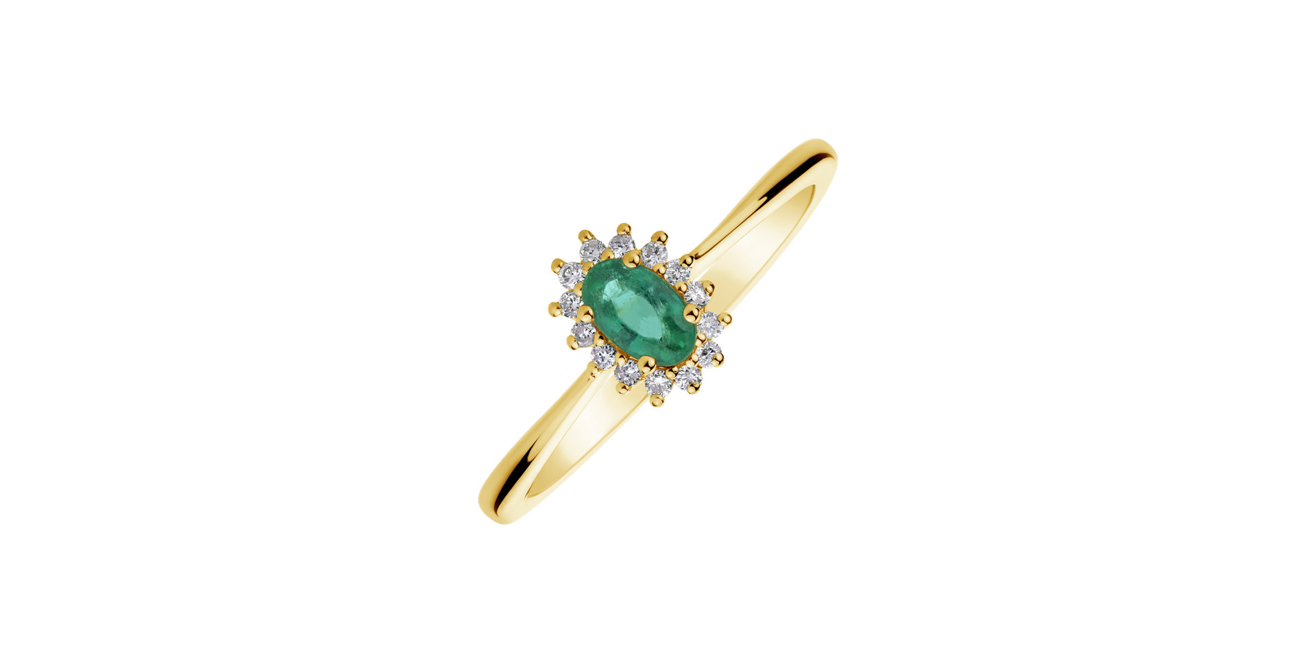 Diamond ring with Emerald Princess Sparkle