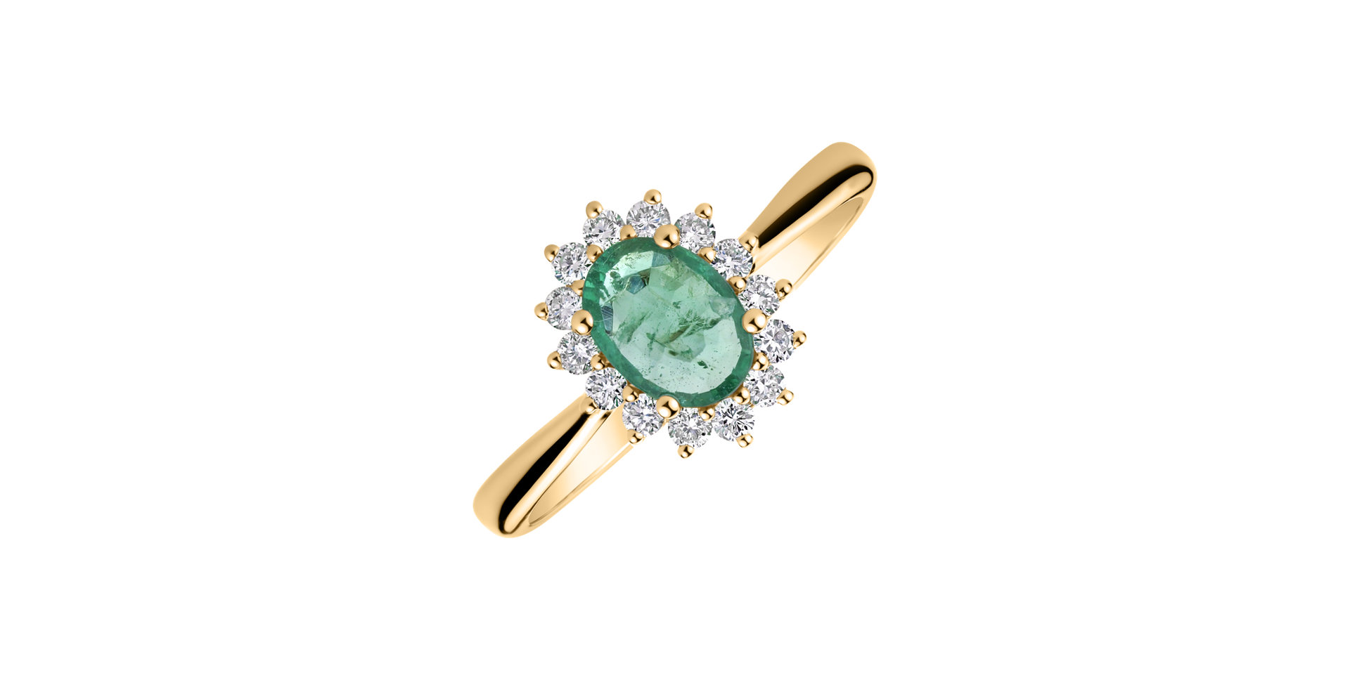 Diamond ring with Emerald Princess Sparkle