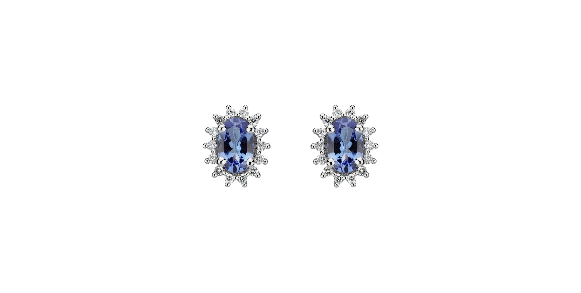 Diamond earrings with Tanzanite Princess Sparkle