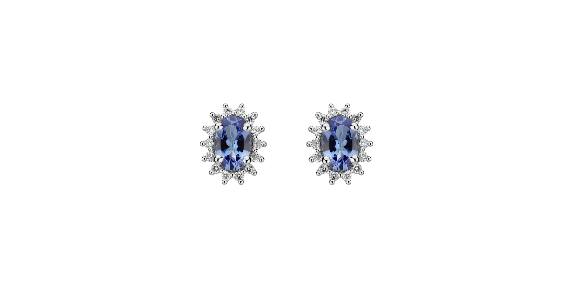 Diamond earrings with Tanzanite Princess