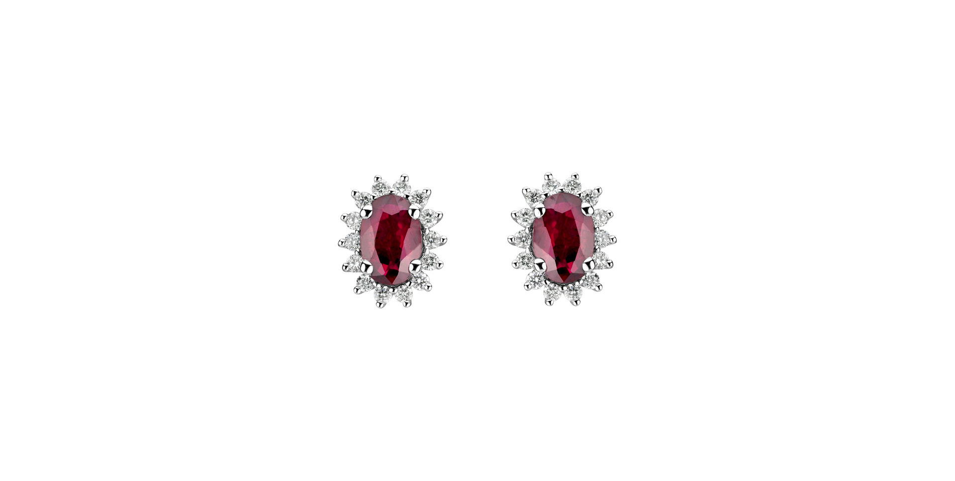 Diamond earrings with Ruby Princess