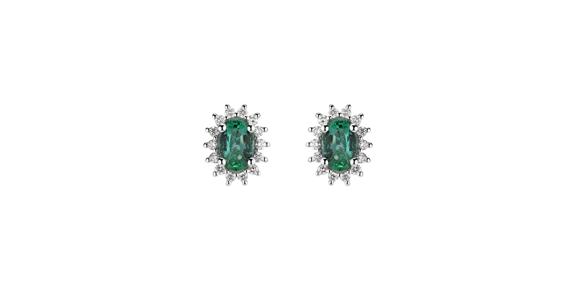 Diamond earrings with Emerald Princess Sparkle
